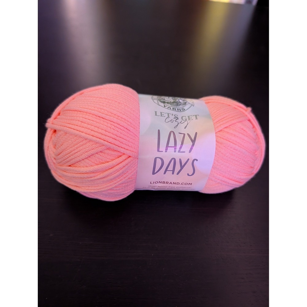 Lion Brand Lets Get Cozy Lazy Days Yarn Peachy Pink 20870-2023-11 Polyester